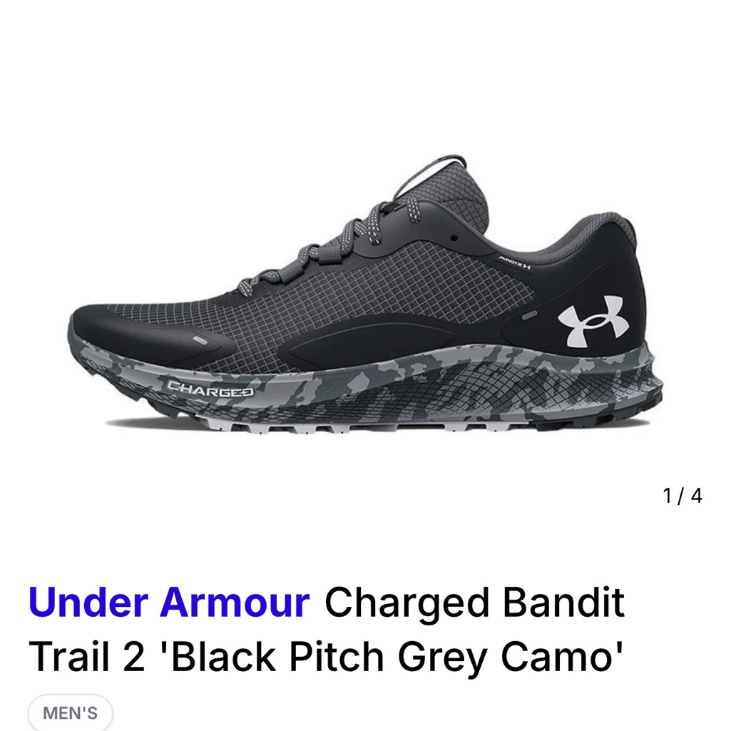 Under Armour Black And Gray Trail Shoes
